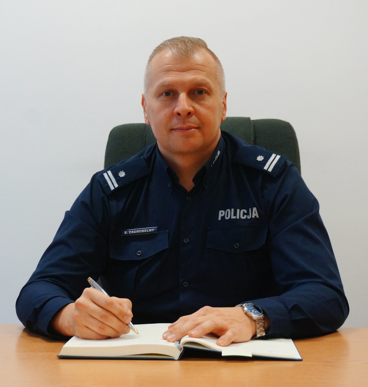 I Zastępca Komendanta Powiatowego Policji w Zawierciu młodszy inspektor Arkadiusz Miśta